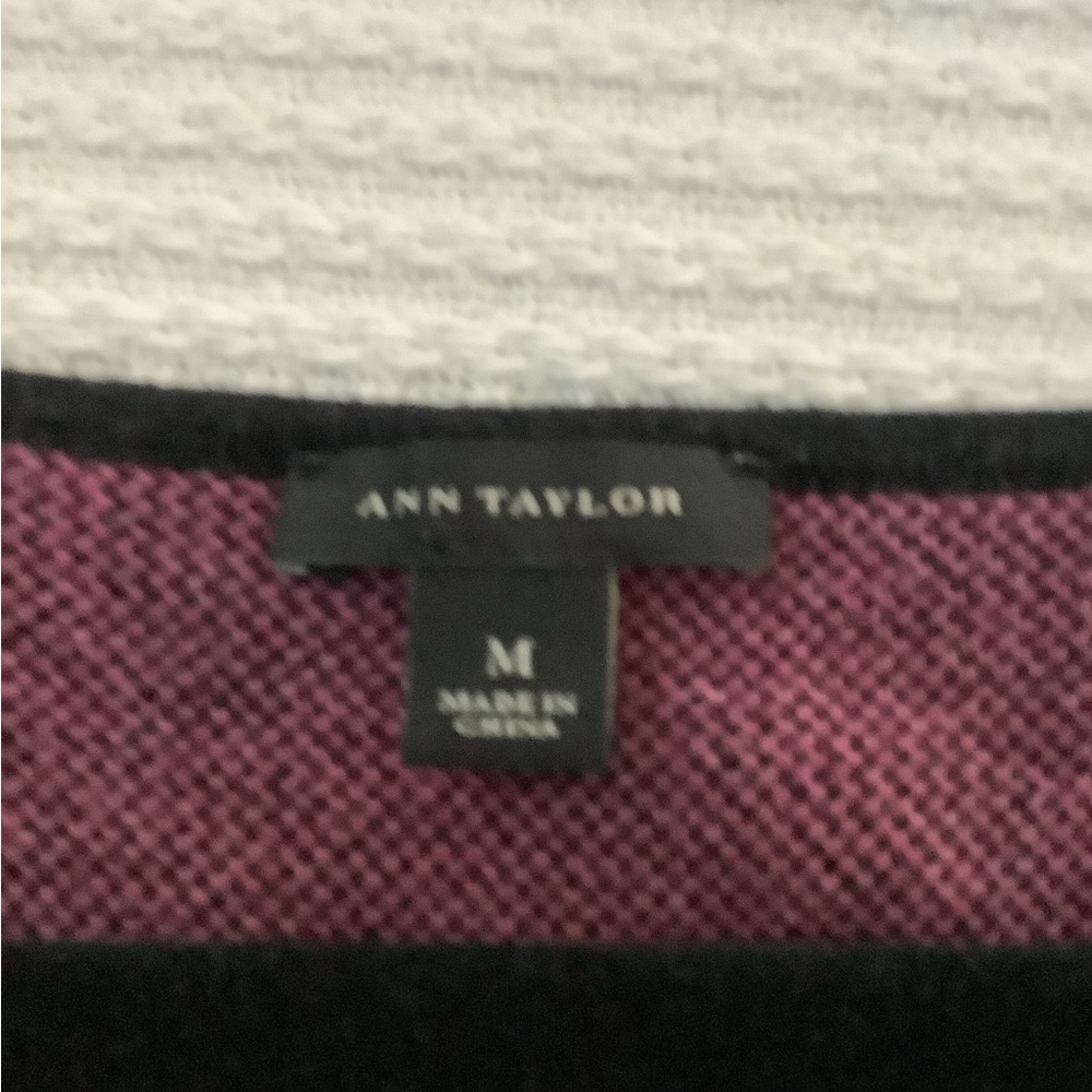 Ann Taylor Purple and Black Sweater